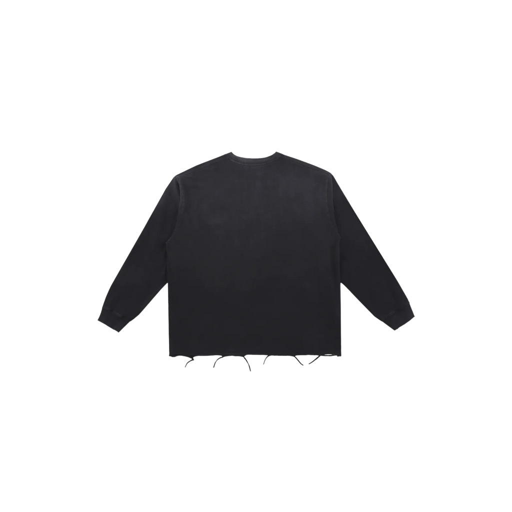 Snow Wash Raw Edge Cotton T-Shirt