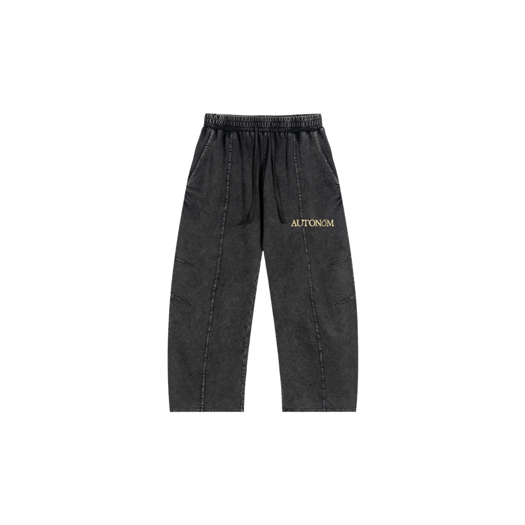 Snow Wash Drawstring Cotton Pants