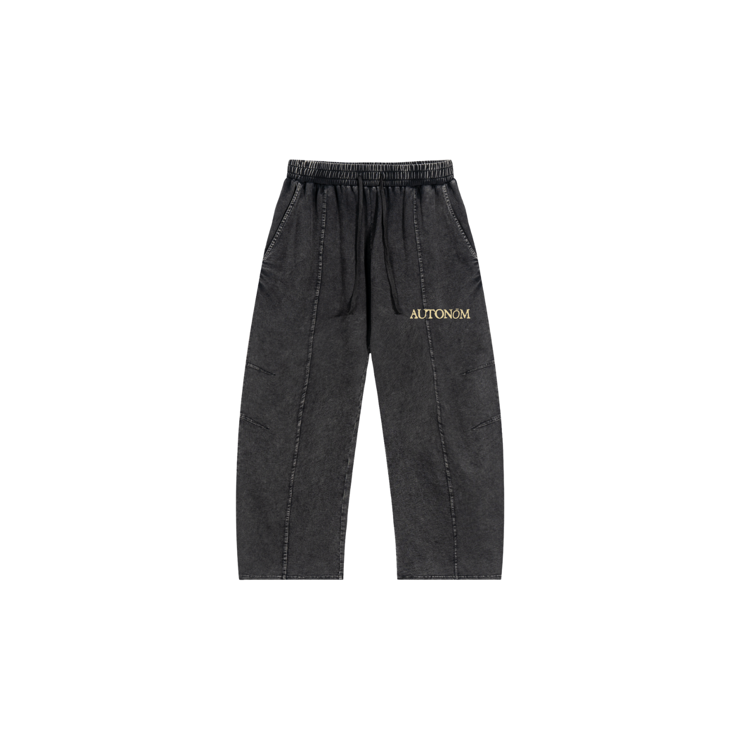 Snow Wash Drawstring Cotton Pants