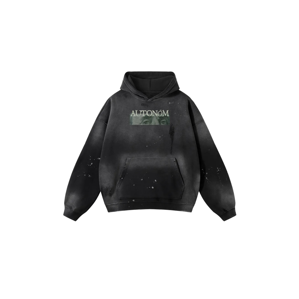 Vintage Wash Frayed Fleece Hoodie
