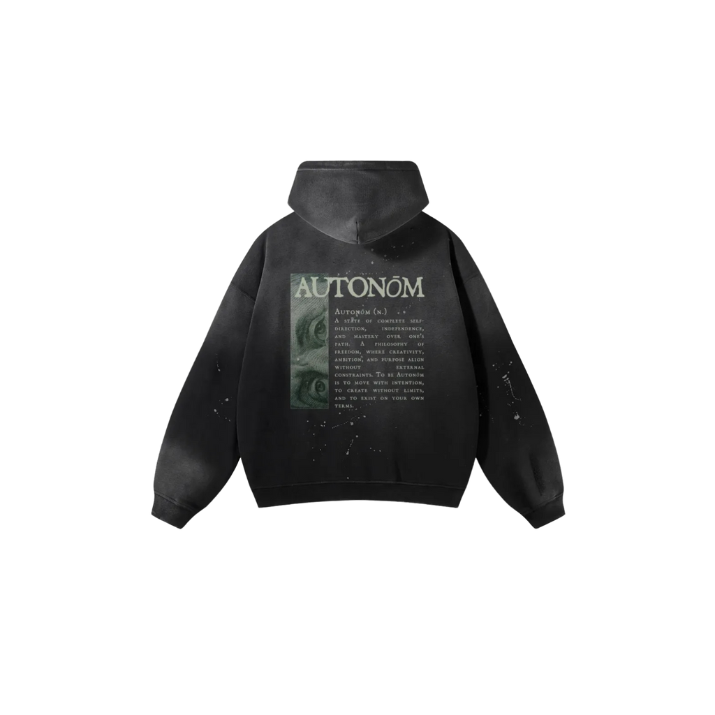 Vintage Wash Frayed Fleece Hoodie