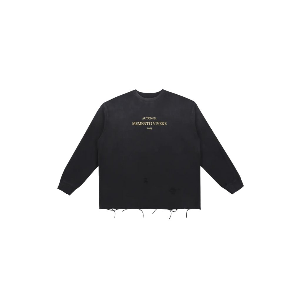 Snow Wash Raw Edge Cotton T-Shirt