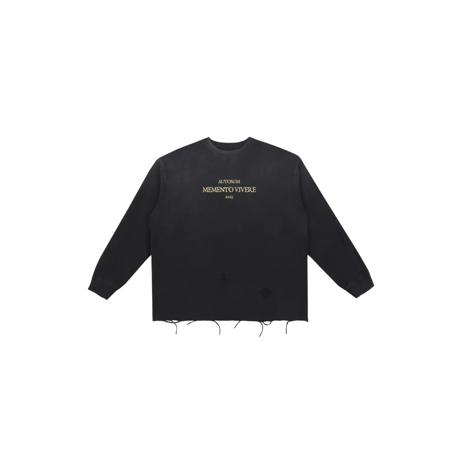 Snow Wash Raw Edge Cotton T-Shirt